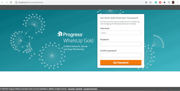 WhatsUp Gold Setup Email Screen