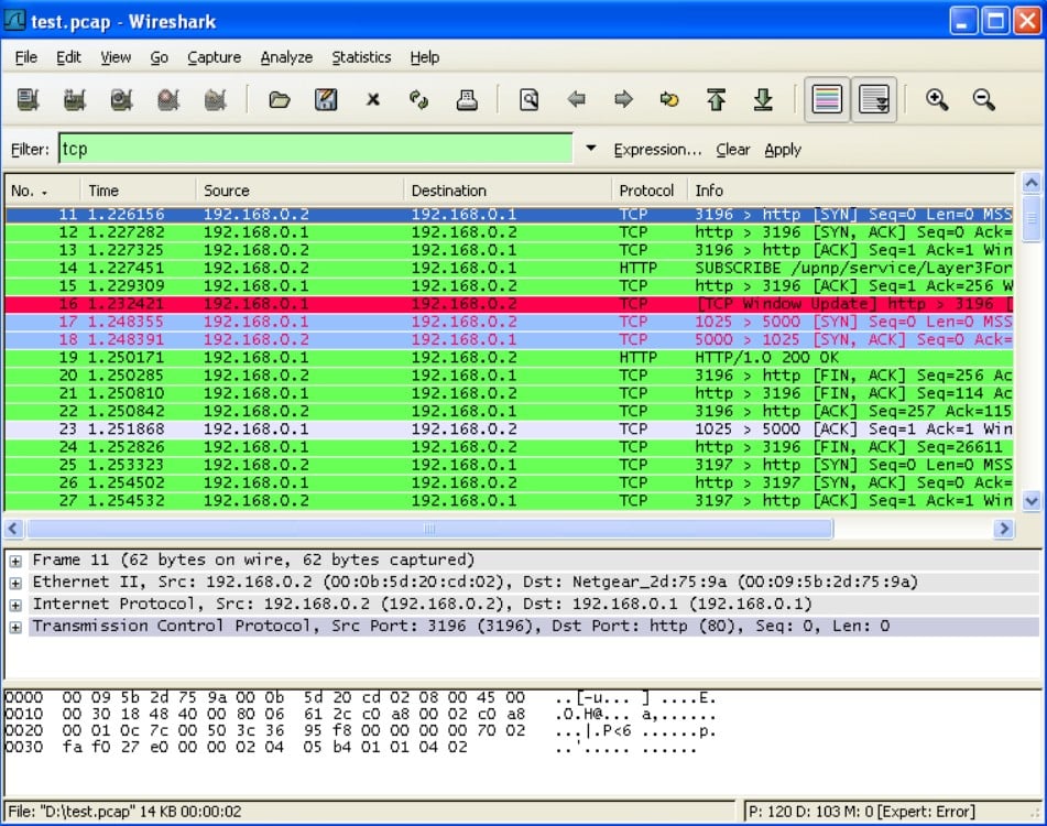 Wireshark packets