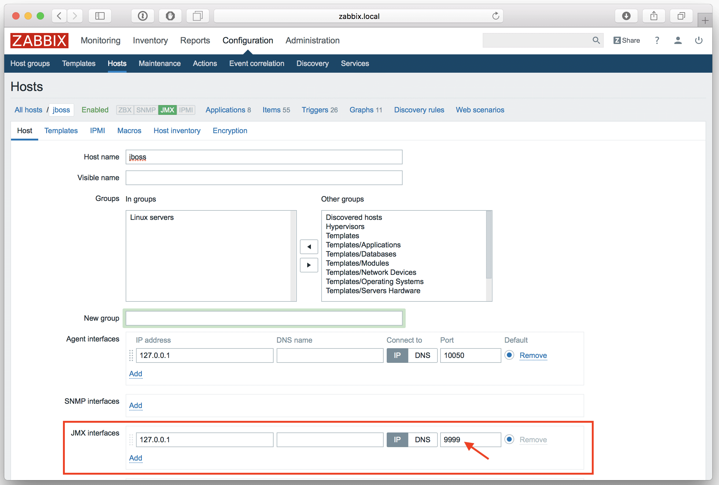 Zabbix JMX