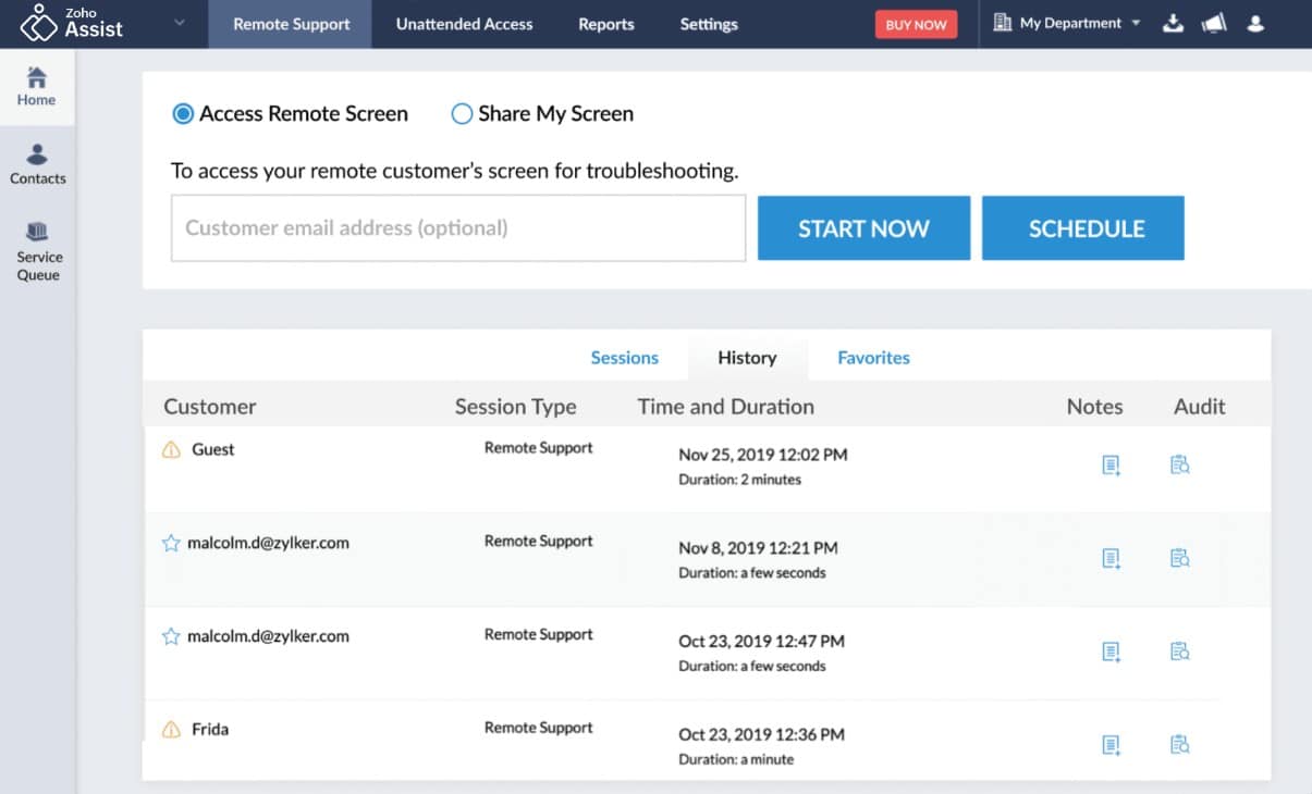 Zoho Assist remote support
