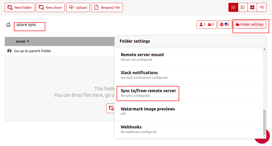 add azure sync server