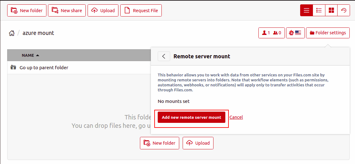 add remote server mount