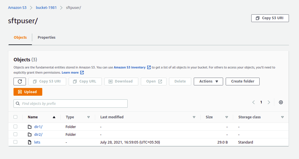 aws s3 bucket content