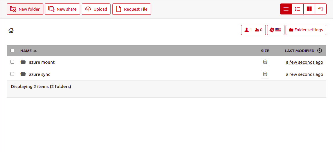 azure folder created
