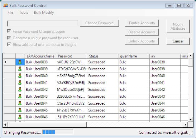 bulk password control