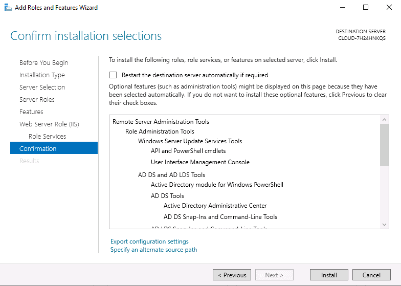 confirm installation