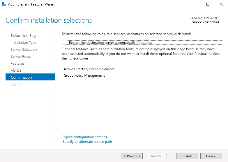 confirm installation