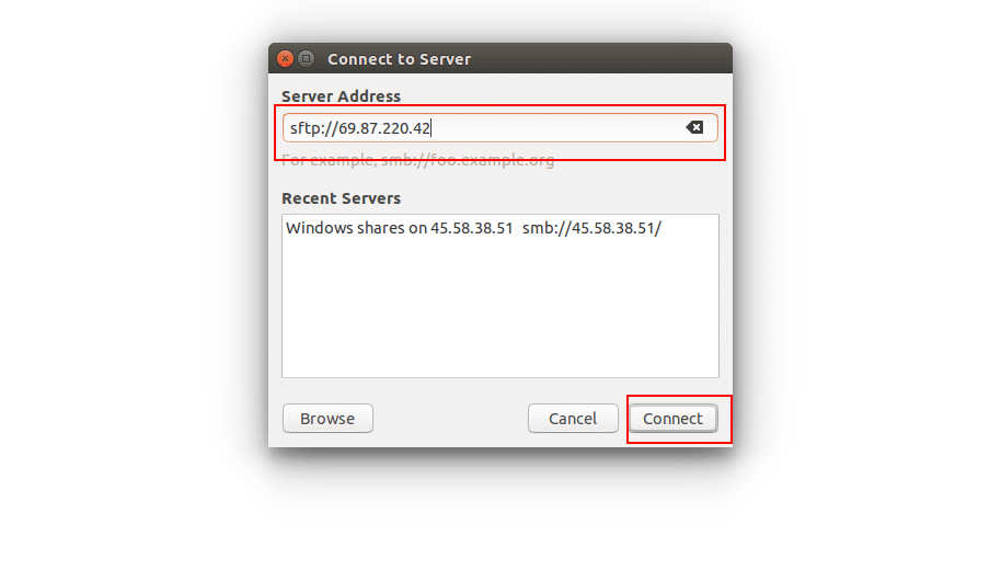 Connect SFTP server