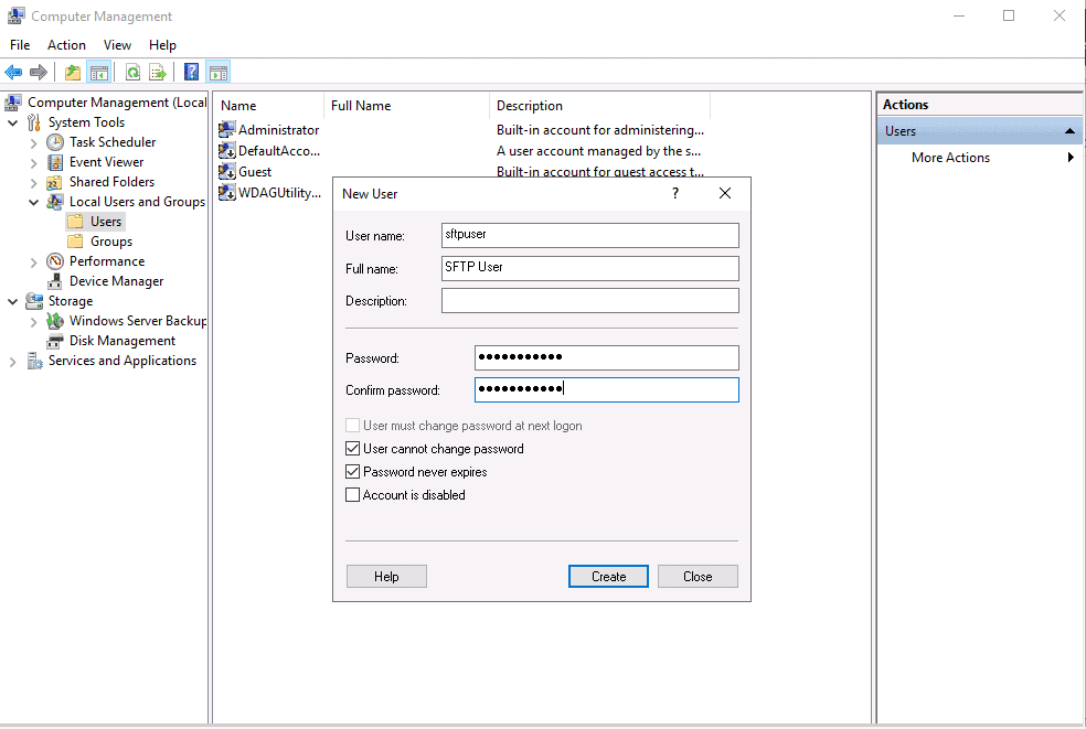 create ftp user