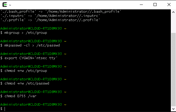 cygwin configuration