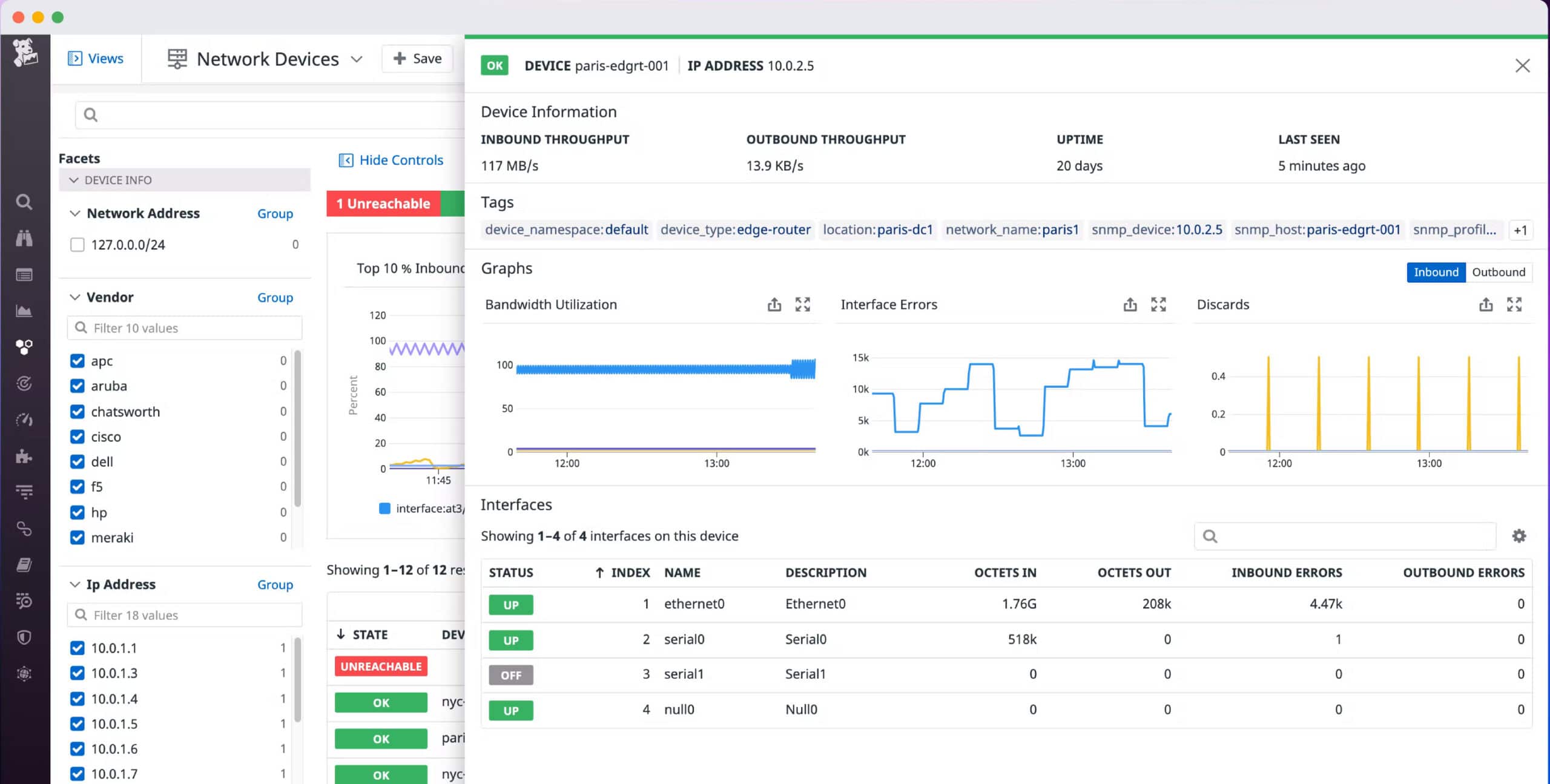 Datadog Network Device Monitoring
