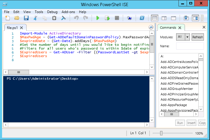 edit powershell script