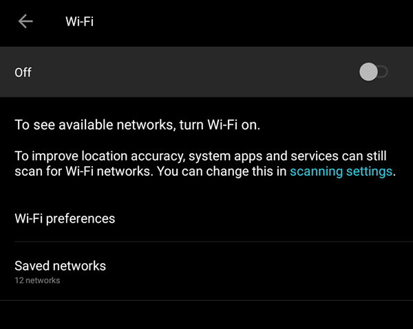 enable wifi