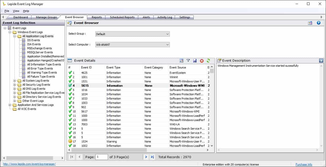 Event log collection and consolidation