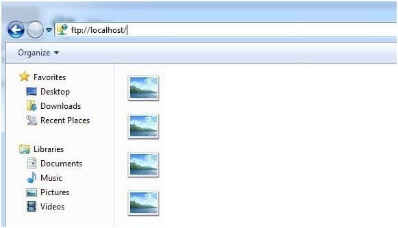 files on ftp server windows 7