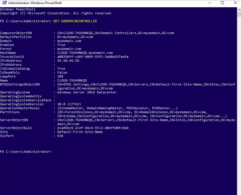 get domain controller details