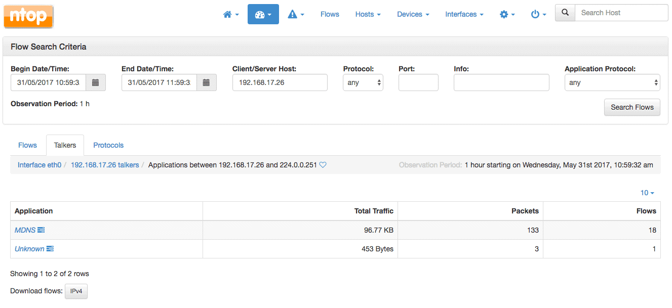 Historical flow explorer