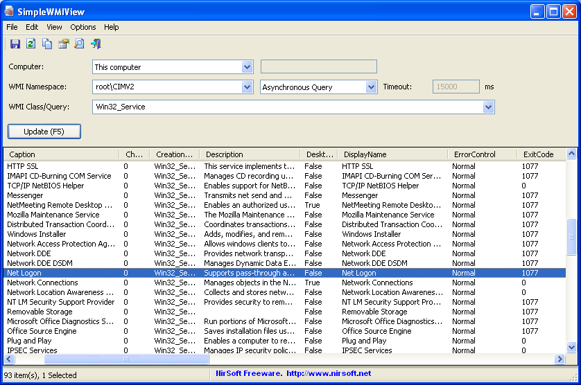 simplewmiview screenshot