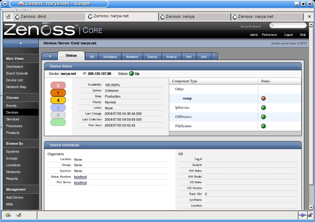 Zenoss server