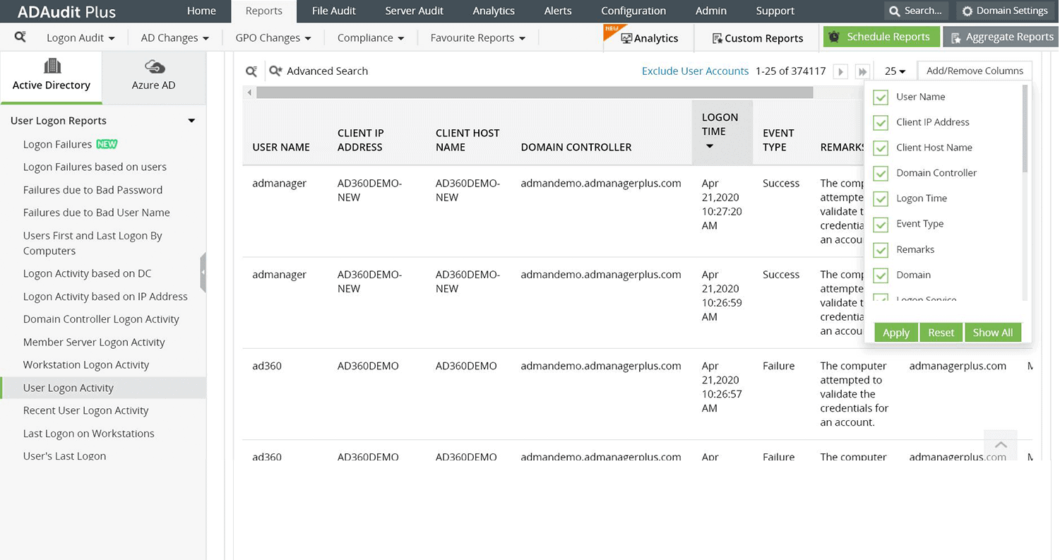 ManageEngine ADAudit Plus Dashboard