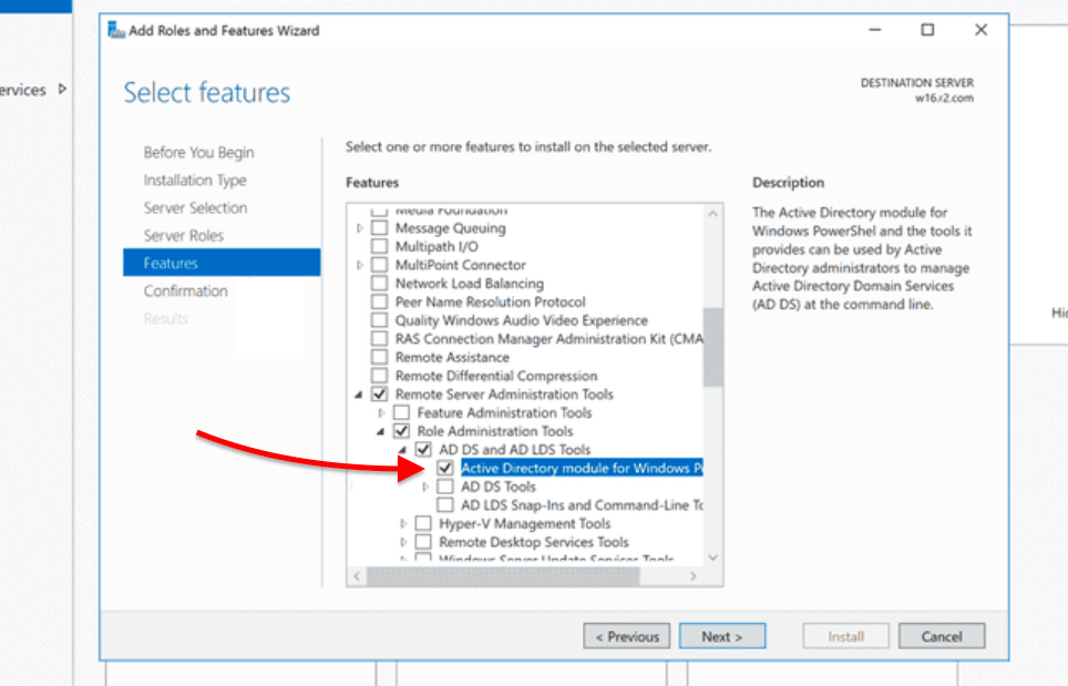 Install the PowerShell Active Directory module