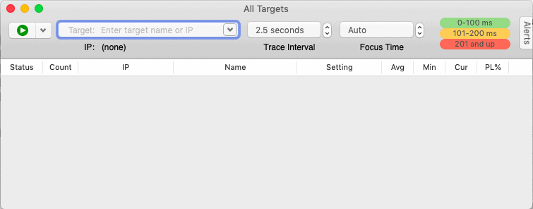 pingplotter initial open