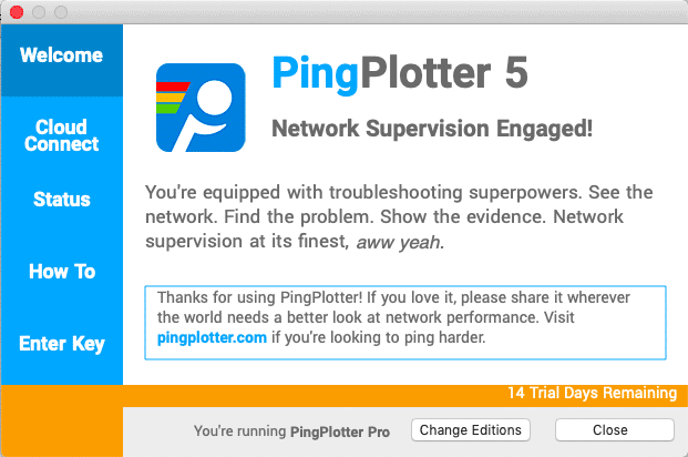 pingplotter installation complete
