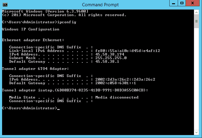 ipconfig command