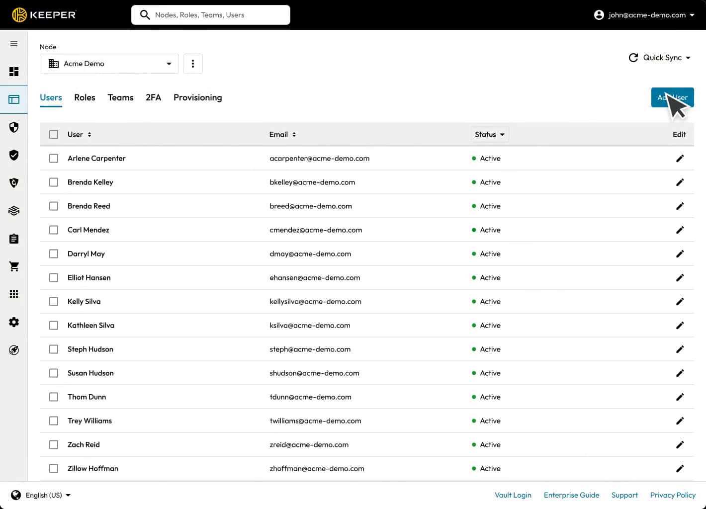 Keeper Business Password Sharing Interface
