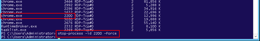 kill chrome process