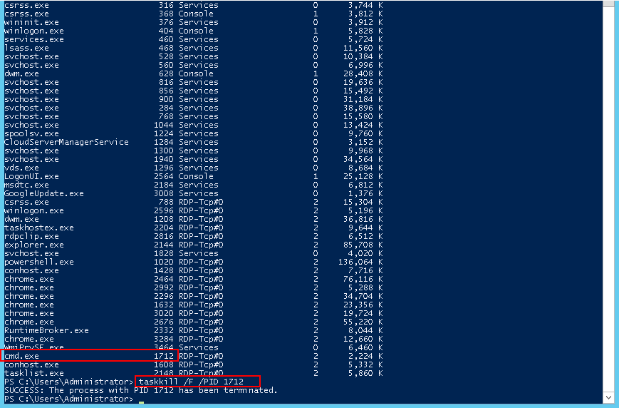 kill cmd process