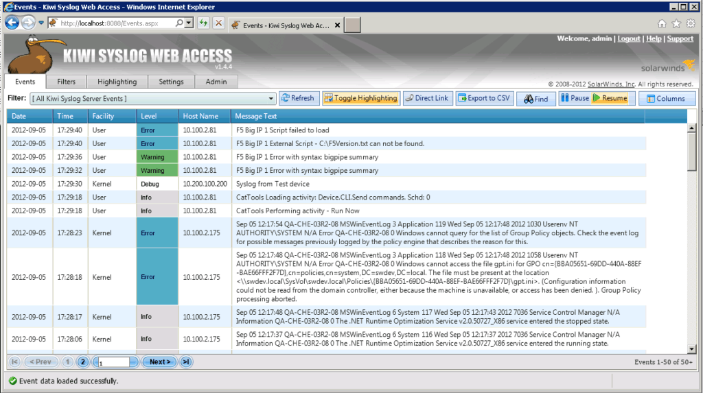kiwi syslog server
