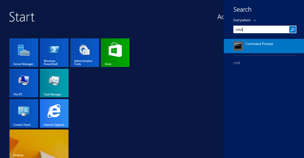 open cmd window