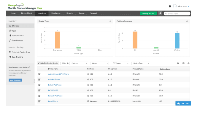 ManageEngine Mobile Device Manager Plus