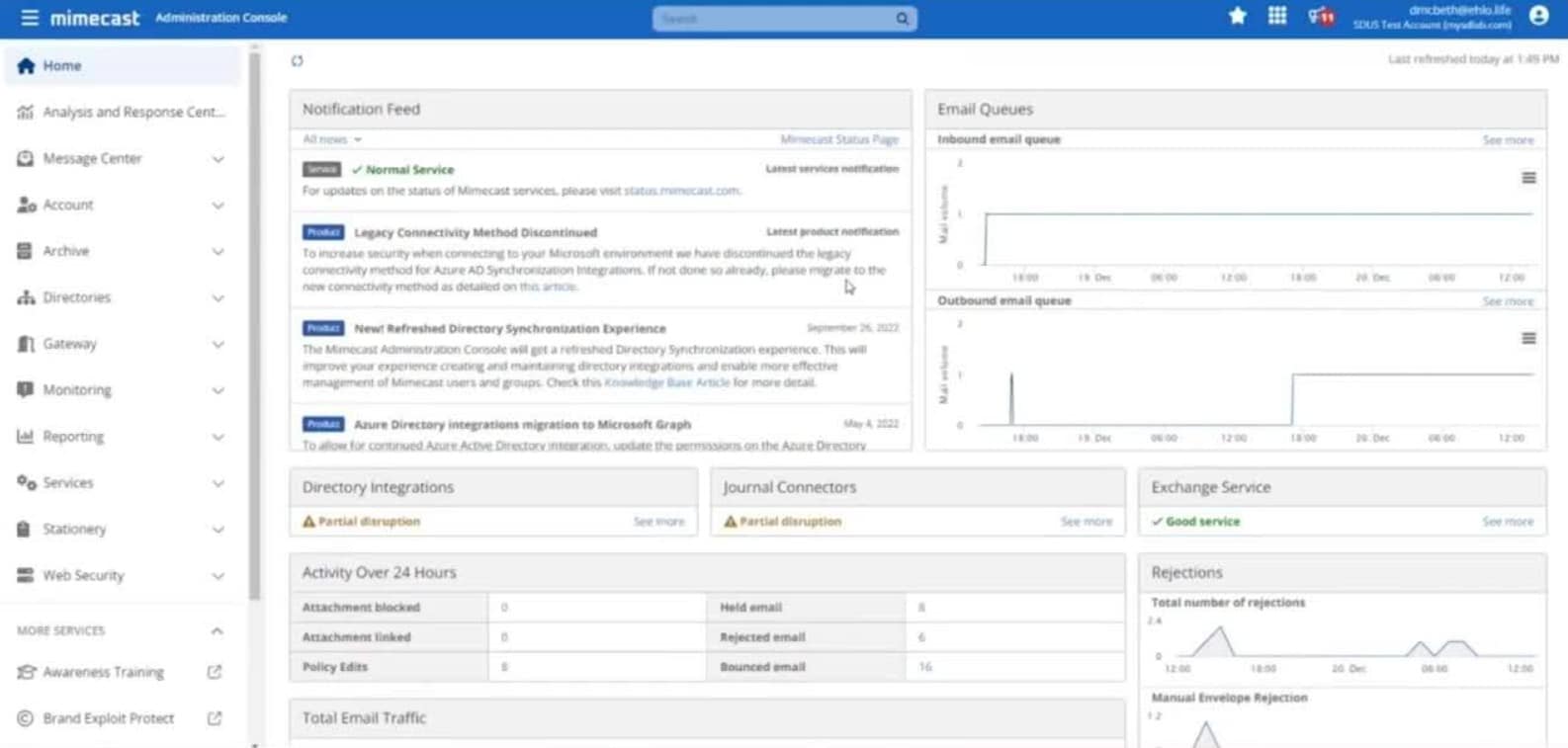 mimecast admin console