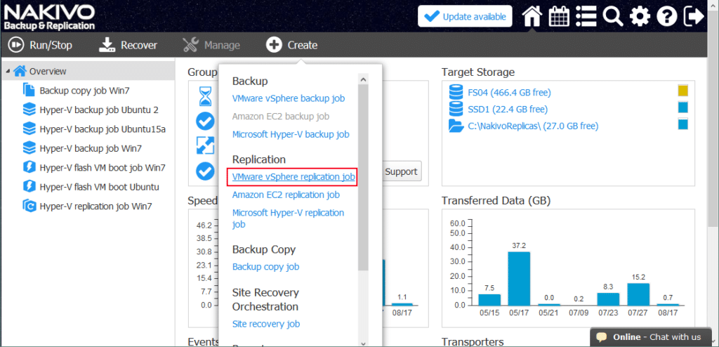 nakivo database backup