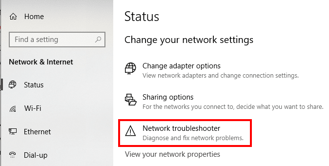 network troubleshooter