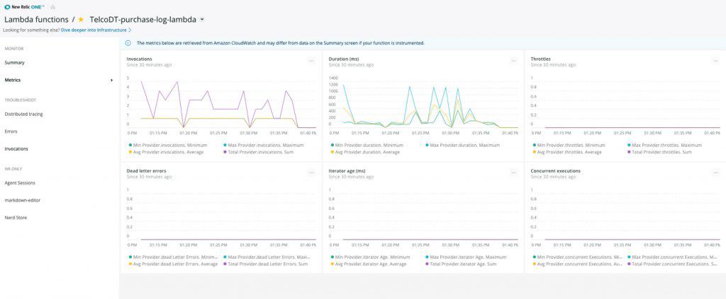 New Relic serverless monitoring