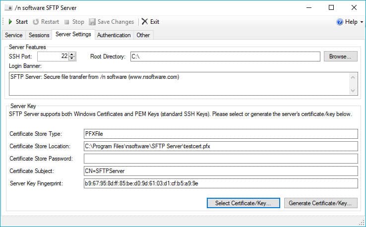nsoftware sftp server
