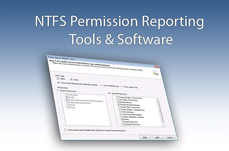 ntfs permissions reporter software and tools