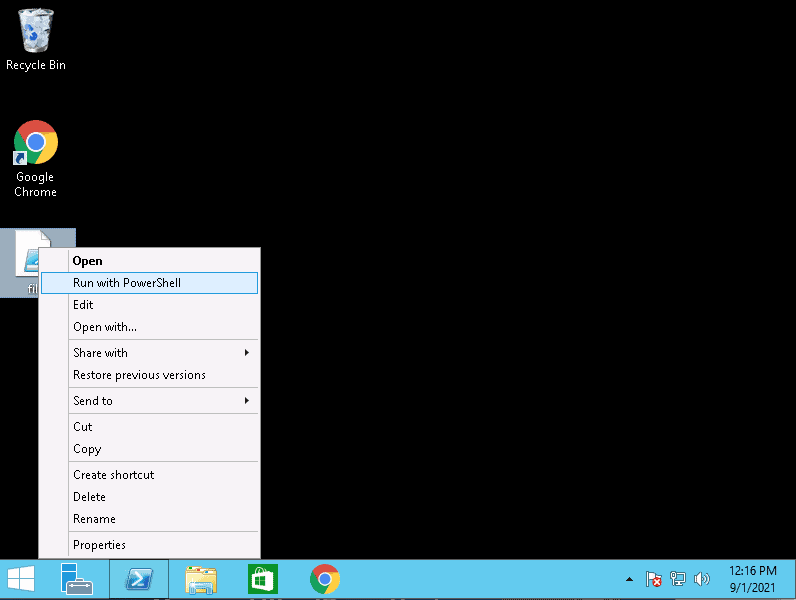open powershell file