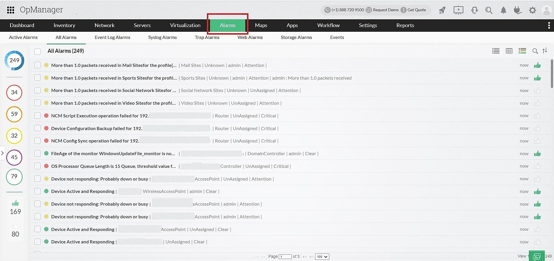 OpManager Setting Up Notifications and Alarms