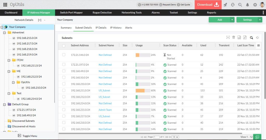 ManageEngine opUtils ip monitoring tools