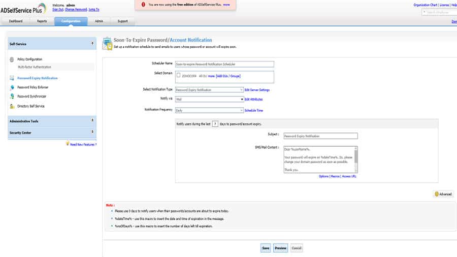 password expiry