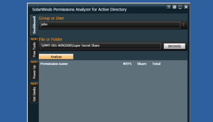permissions analyzer solarwinds