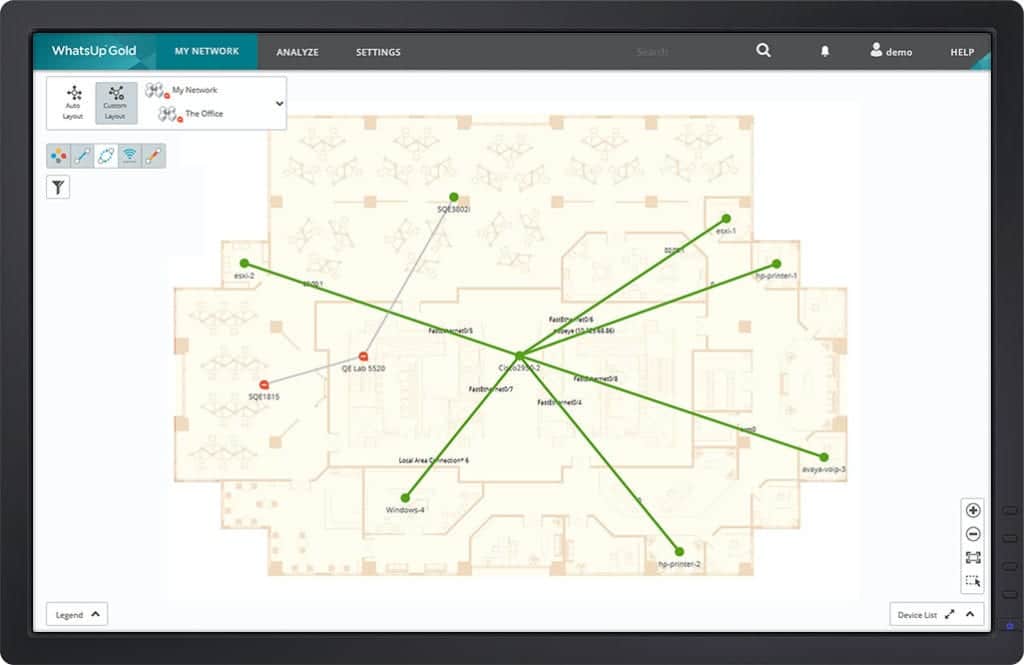 Progress WhatsUp Gold Floorplan Network Map