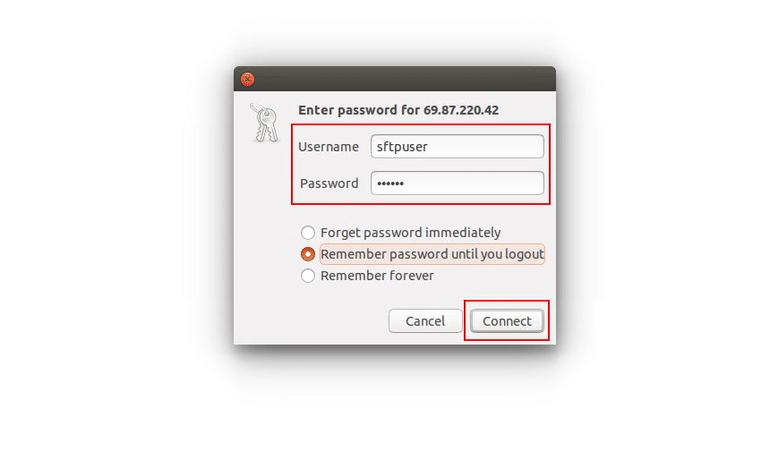 Provide SFTP credentials