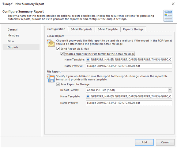 report output