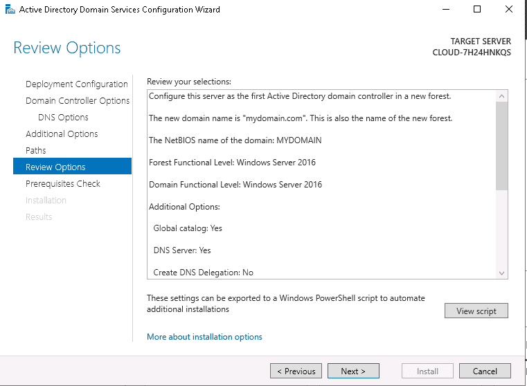 review configuration