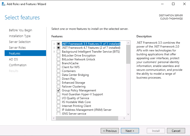 select other features